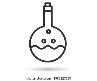 Lab flask icon. Laboratory glassware or beaker equipment isolated on white background.