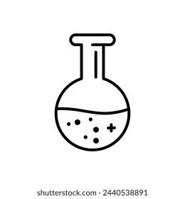 Lab flask icon line design template isolated