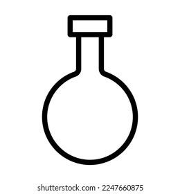 Lab flask icon line isolated on white background. Black flat thin icon on modern outline style. Linear symbol and editable stroke. Simple and pixel perfect stroke vector illustration