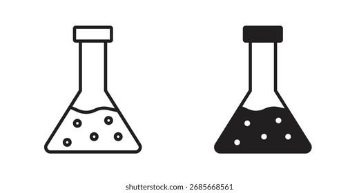 Signo de ilustración de contorno de icono de frasco de laboratorio