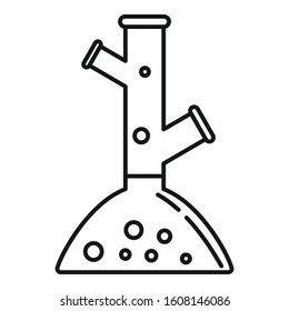 Lab flask icon. Outline lab flask vector icon for web design isolated on white background