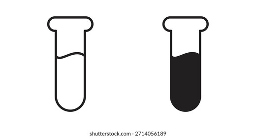 Diseños de Vector de silueta de icono de frasco de laboratorio. Trazos editables