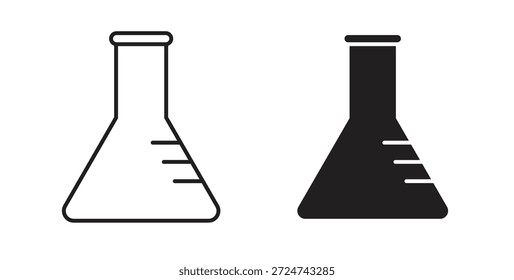 Vectores simples del icono del frasco de laboratorio en negro, convenientes para los proyectos