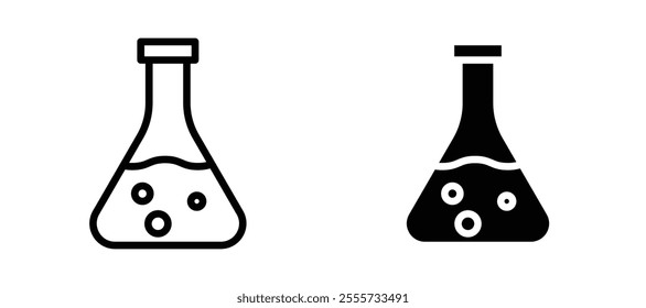 Lab flask icon symbol collection on white background.