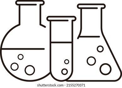 Icono del matraz de laboratorio, ilustración del vector