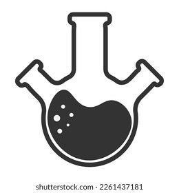 Icono del matraz de laboratorio. Ilustración del vector