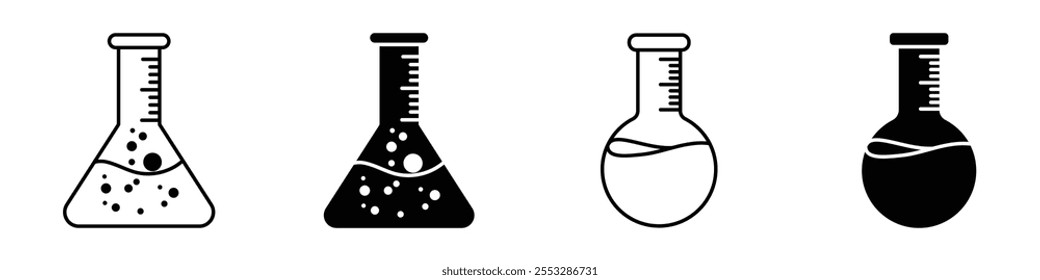 Lab flask icon vector set. EPS10
