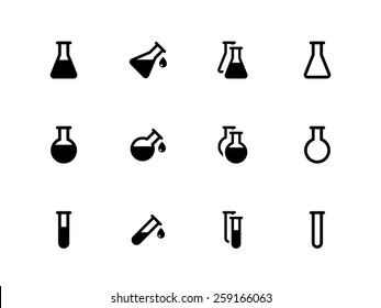 Erlenmeyer Flasks Flask Tube Icons On Stock Vector (Royalty Free ...