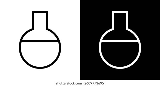 Lab flask icons vector set in stroke line style
