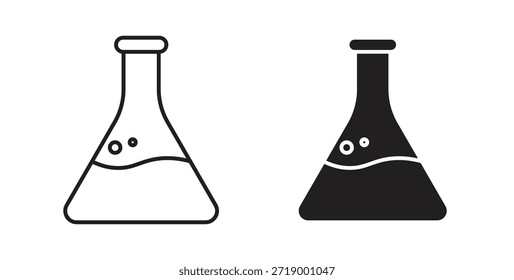 Iconos de frasco de laboratorio, símbolos de Vector. cartel plano lleno