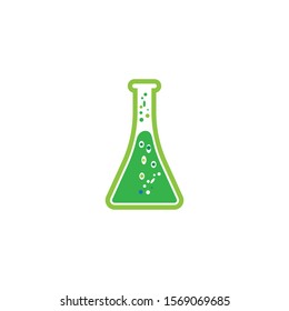 Lab flask logo vector icon template