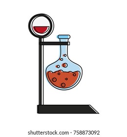 Lab flask on tripod