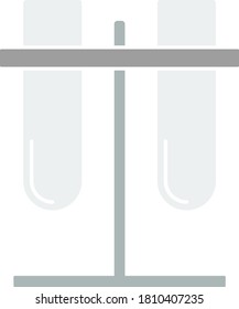 Lab Flasks Attached To Stand Icon. Flat Color Design. Vector Illustration.