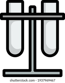 Lab Flasks Attached To Stand Icon. Editable Thick Outline With Color Fill Design. Vector Illustration.
