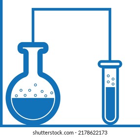 Proyectores de laboratorio con icono de reacción, vector de ícono de laboratorio