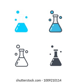 Lab flat colored line silhouette icon