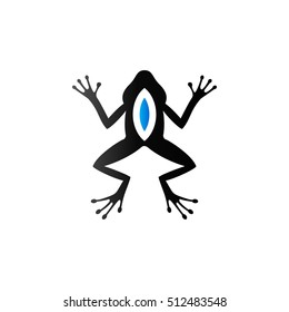 Lab frog icon in duo tone color. School experiment biology