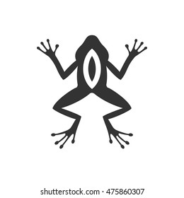 Lab frog icon in single color. School experiment biology lesson study