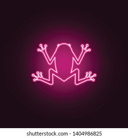 Lab frog neon icon. Elements of Sciense set. Simple icon for websites, web design, mobile app, info graphics