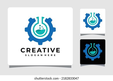 Lab And Gear Wheel Logo Template Design Inspiration