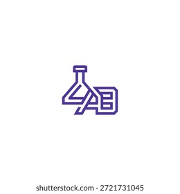 Logotipo de tipografía de letras geométricas de laboratorio.