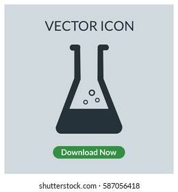 Lab glass vector icon