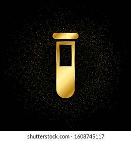 lab glassware gold icon. Vector illustration of golden particle background. isolated vector sign symbol - Education icon black background