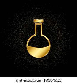 lab glassware gold icon. Vector illustration of golden particle background. isolated vector sign symbol - Education icon black background