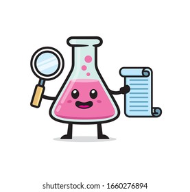 Lab glassware mascot character design