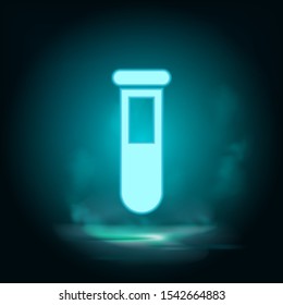 Lab glassware neon icon - Vector. Blue neon illustration. Lab glassware neon icon - Vector. Infographic concept vector illustration