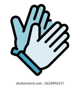 Lab gloves icon outline vector. Medical research. Computer test color flat