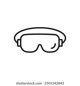 Lab goggles - line icon, editable stroke. Simple outline protective laboratory eyewear symbol. Vector illustration