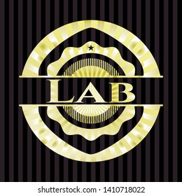 Lab gold shiny emblem. Vector Illustration. Detailed.