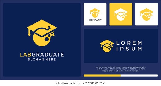  Modelo de design de logotipo de pós-graduação em laboratório.