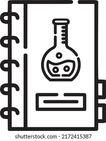 Lab handbook vector icon, The book of the laboratory. EPS
