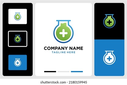 Lab health logo design vector