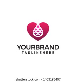lab heart logo design concept template vector