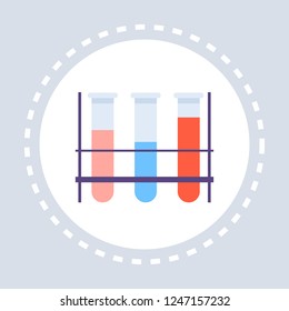 lab holder test tube icon colorful fluid healthcare medical service logo medicine and health symbol concept flat