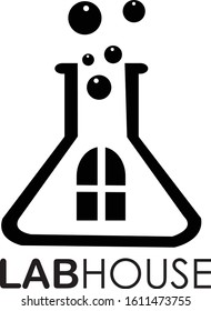 lab house logo design concept isolatedo n white background