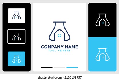 Lab house logo design vector