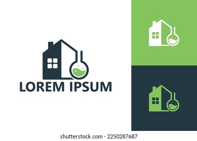 vector de diseño de plantillas de logotipo de la casa de laboratorio