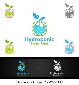 Lab Hydroponic Botanical Gardener Logo Design