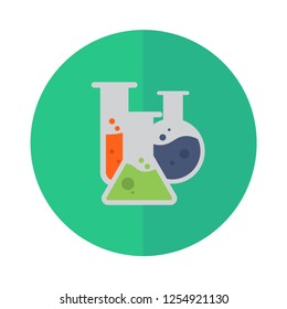 lab icon. flat design icon. biology, science, chemistry symbol. Editable Vector