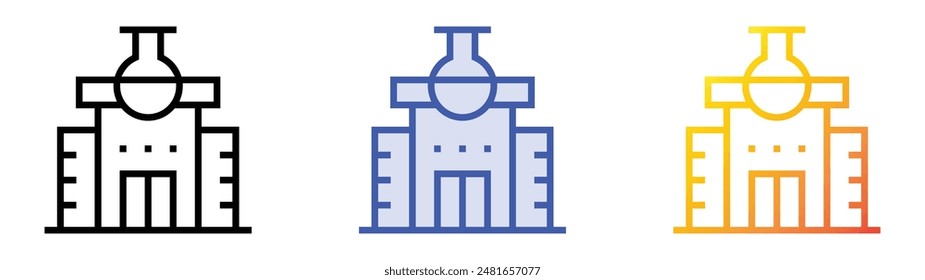 lab icon. Linear, Blue Fill and Gradient Style Design Isolated On White Background