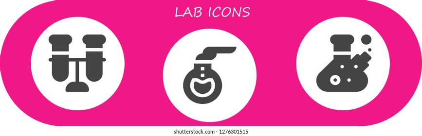  lab icon set. 3 filled lab icons. Simple modern icons about  - Test tube, Florence flask, Flask