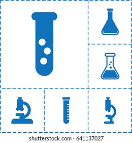 Lab icon. set of 6 lab filled icons such as test tube