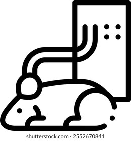 Icono de laboratorio. Diseño De Estilo Lineal Delgado Aislado Sobre Fondo Blanco