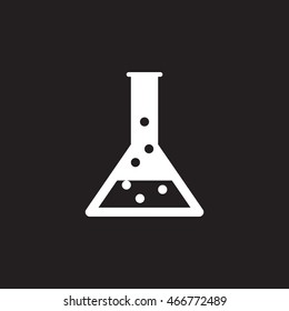 lab icon vector, flask solid logo illustration, pictogram isolated on black