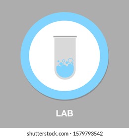 icono del laboratorio - matraz de laboratorio vectorial - química, equipo de investigación científica