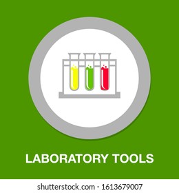 icono del laboratorio - matraz de laboratorio vectorial - química, equipo de investigación científica